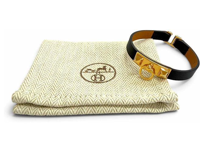 Hermès Bracciale charm Hermes Micro Rival in pelle Swift Nero - vista 2