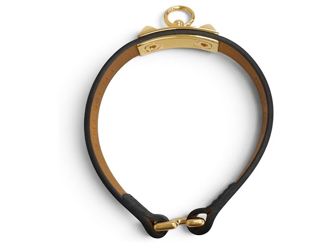 Hermès Bracciale charm Hermes Micro Rival in pelle Swift Nero - vista 6