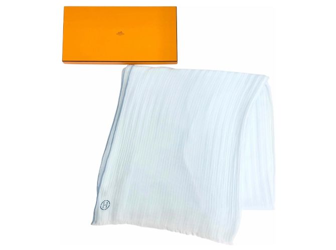 Hermès Xale de Algodão Hermes Naoshima Branco - vista 2