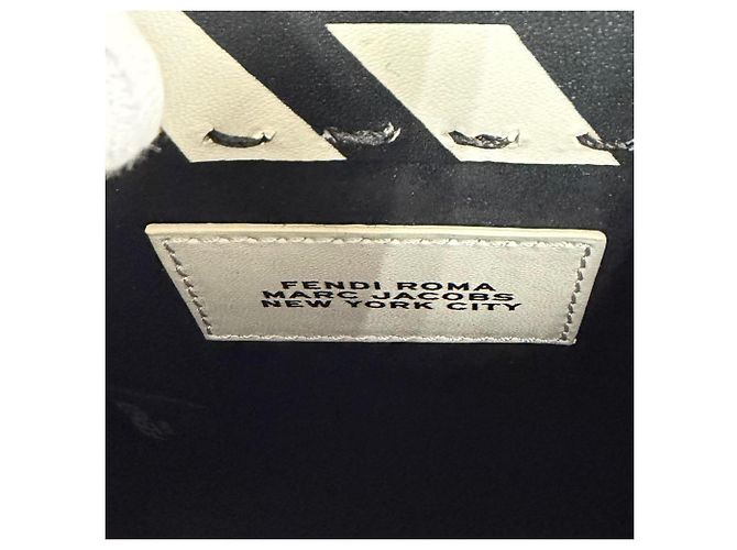 FENDI x MARC JACOBS Sunshine Shopper Small Leather Handbag Black White - view 10