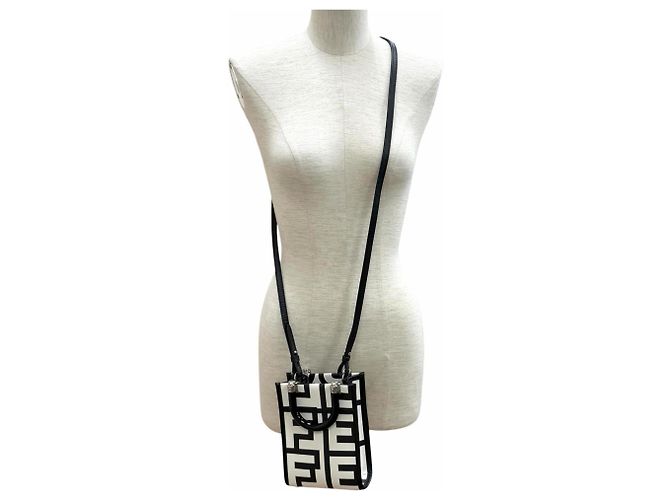 FENDI x MARC JACOBS Sunshine Shopper Small Leather Handbag Black White - view 3