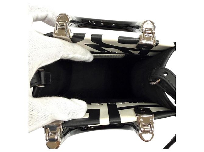 FENDI x MARC JACOBS Sunshine Shopper Small Leather Handbag Black White - view 6