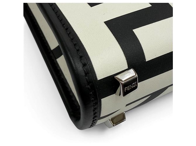 FENDI x MARC JACOBS Sunshine Shopper Small Leather Handbag Black White - view 7
