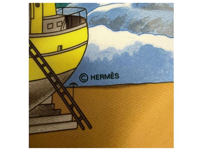 Hermès Hermes Carre 90 Groenland Seidentuch Gelb - Ansicht 8