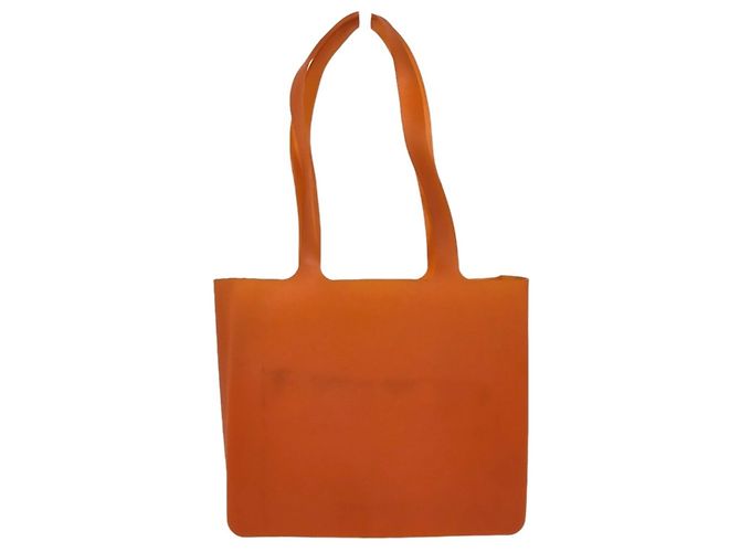 Chanel Strandtasche aus orangefarbenem Gummi - Ansicht 2