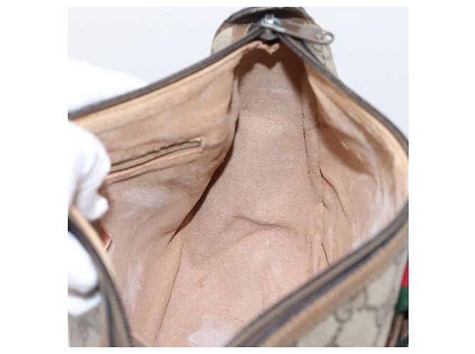 GUCCI GG Supreme Web Sherry Line Bag PVC Beige Gold 89 02 032 - vista 19