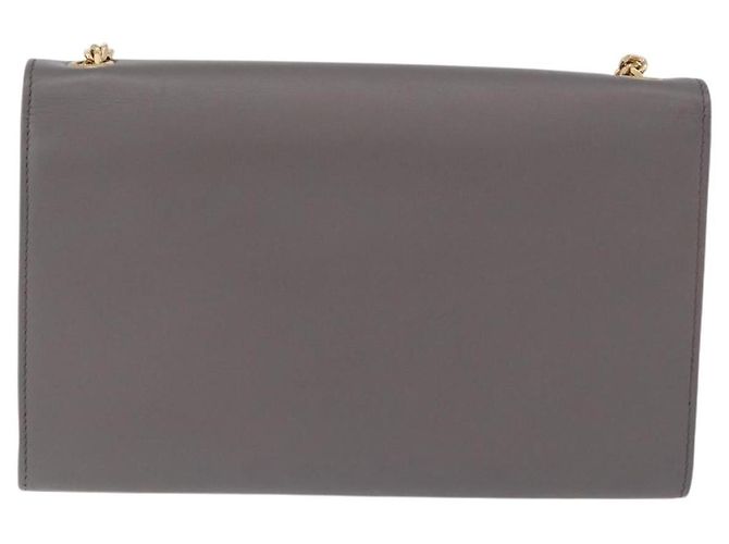 Autre Marque SAINT LAURENT Chain Kate Shoulder Bag Leather Gray Gold - view 2