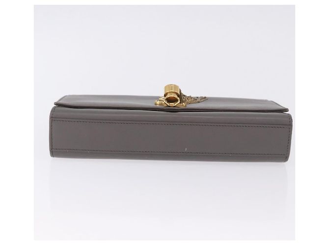 Autre Marque SAINT LAURENT Chain Kate Shoulder Bag Leather Gray Gold - view 5