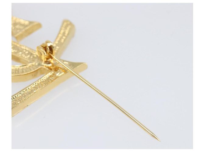 Autre Marque SAINT LAURENT Cassandra Brosche Metall Gold - Ansicht 14