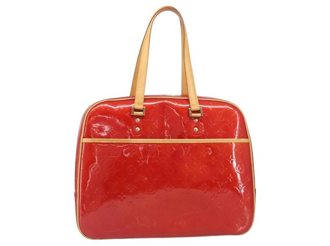 LOUIS VUITTON Monogram Vernis Sutton Hand Bag Red Rouge M91080 LV - vista 13