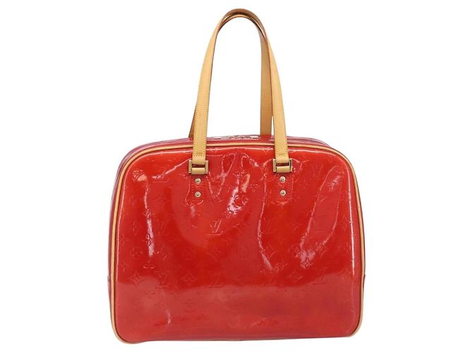 LOUIS VUITTON Monogram Vernis Sutton Hand Bag Red Rouge M91080 LV - vista 2