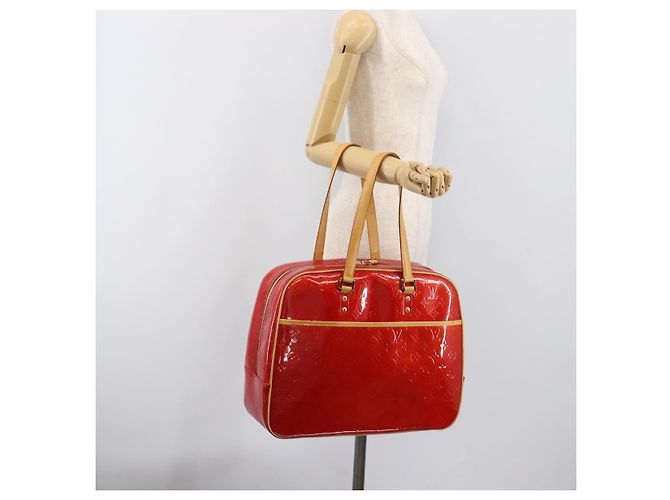 LOUIS VUITTON Monogram Vernis Sutton Hand Bag Red Rouge M91080 LV - vista 25