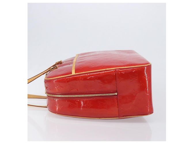 LOUIS VUITTON Monogram Vernis Sutton Hand Bag Red Rouge M91080 LV - vista 4