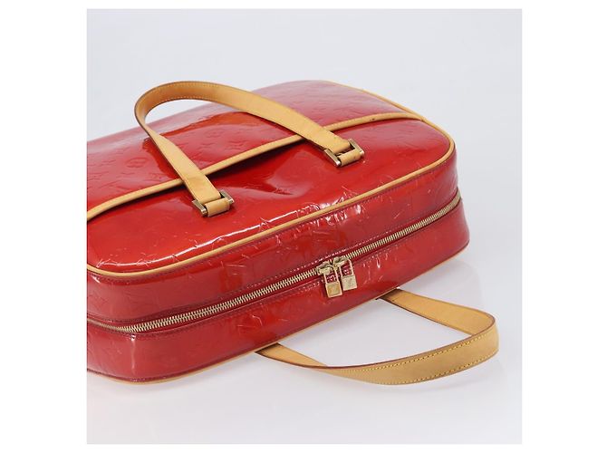 LOUIS VUITTON Monogram Vernis Sutton Hand Bag Red Rouge M91080 LV - vista 6