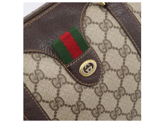 GUCCI GG Supreme Web Sherry Line Hand Bag PVC Beige Gold 40 02 007 - vista 17