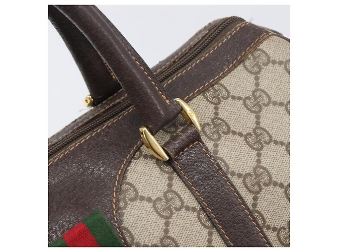 GUCCI GG Supreme Web Sherry Line Hand Bag PVC Beige Gold 40 02 007 - vista 18
