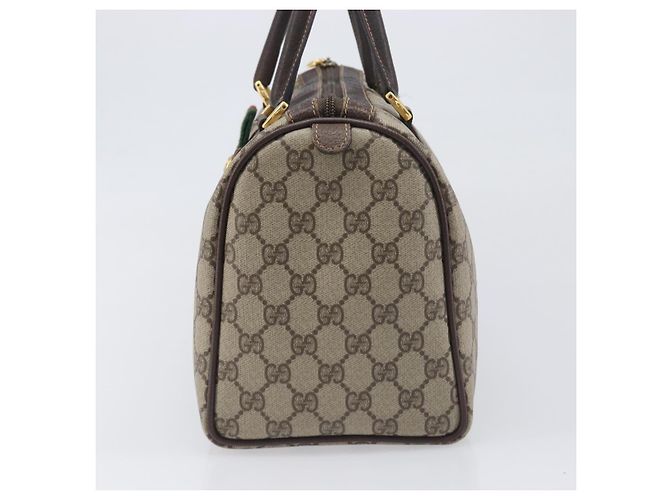 GUCCI GG Supreme Web Sherry Line Hand Bag PVC Beige Gold 40 02 007 - vista 4