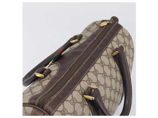 GUCCI GG Supreme Web Sherry Line Hand Bag PVC Beige Gold 40 02 007 - vista 6
