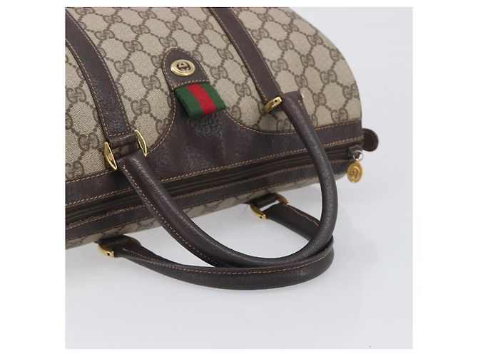 GUCCI GG Supreme Web Sherry Line Hand Bag PVC Beige Gold 40 02 007 - vista 7