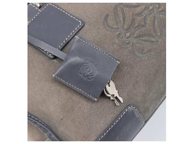 LOEWE Americana 28 Hand Bag Suede Gray Silver - vista 10