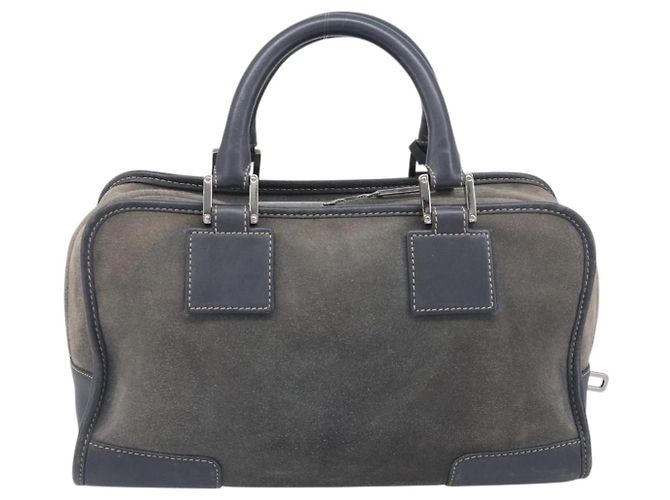 LOEWE Americana 28 Hand Bag Suede Gray Silver - vista 2