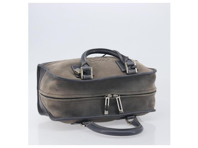 LOEWE Americana 28 Hand Bag Suede Gray Silver - vista 6