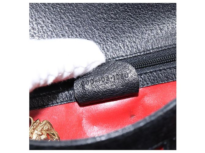 GUCCI Bolsa de mão em couro preto e dourado 000 406 1080 - vista 12