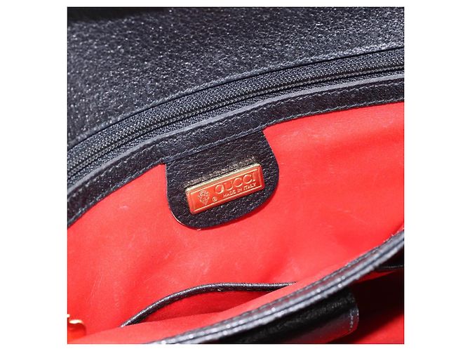 GUCCI Bolsa de mão em couro preto e dourado 000 406 1080 - vista 18