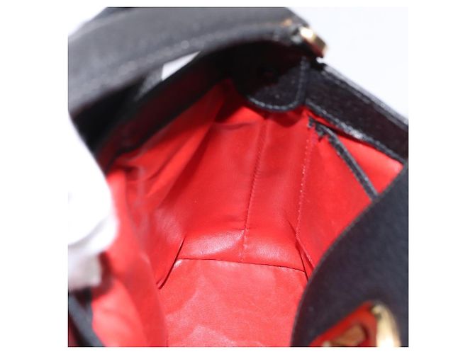 GUCCI Bolsa de mão em couro preto e dourado 000 406 1080 - vista 20
