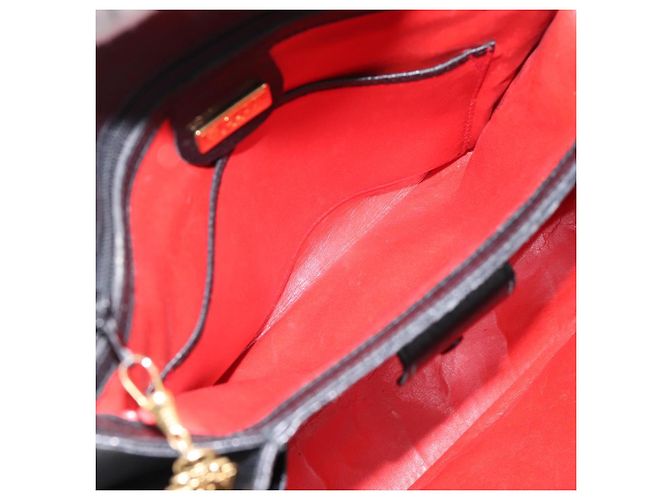 GUCCI Bolsa de mão em couro preto e dourado 000 406 1080 - vista 21