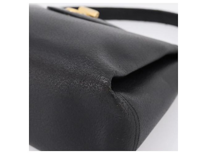 GUCCI Bolsa de mão em couro preto e dourado 000 406 1080 - vista 9