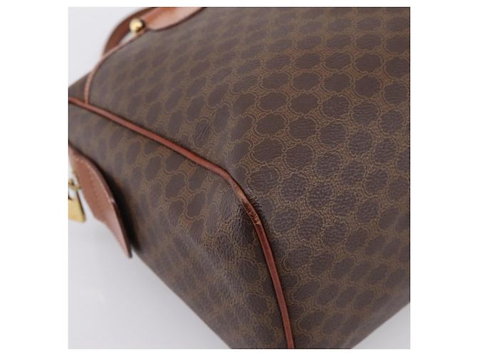 Céline CELINE Macadam Canvas Mini Boston Bag PVC Leder Braun Gold - Ansicht 14