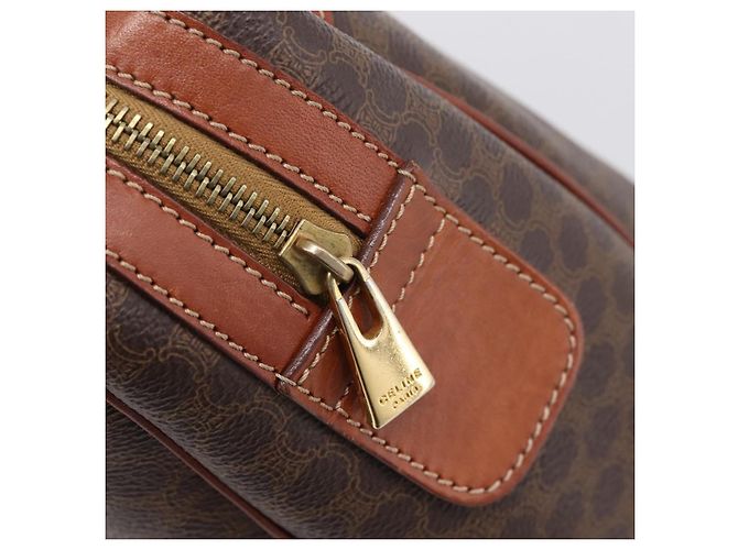 Céline CELINE Macadam Canvas Mini Boston Bag PVC Leder Braun Gold - Ansicht 17