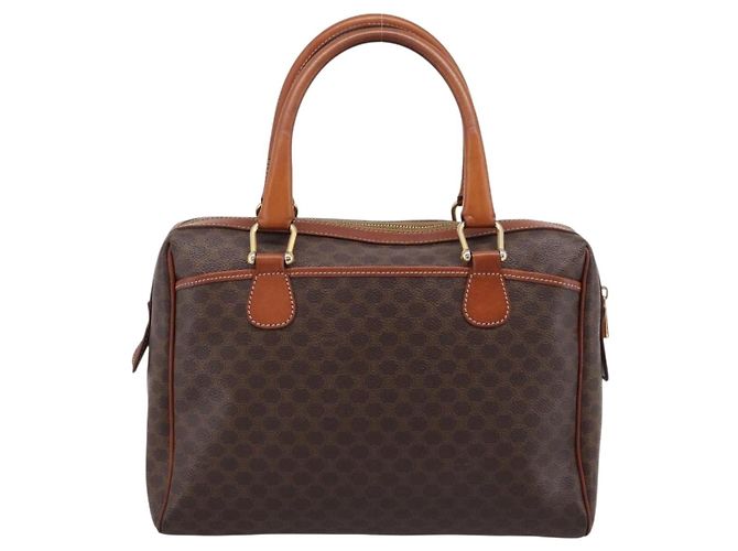Céline CELINE Macadam Canvas Mini Boston Bag PVC Leder Braun Gold - Ansicht 2