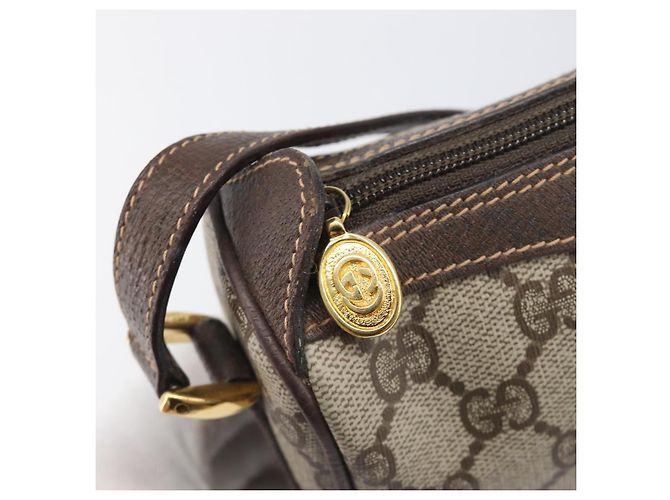 GUCCI GG Supreme Web Sherry Line Bag PVC Beige Gold 89 02 018 - vista 10