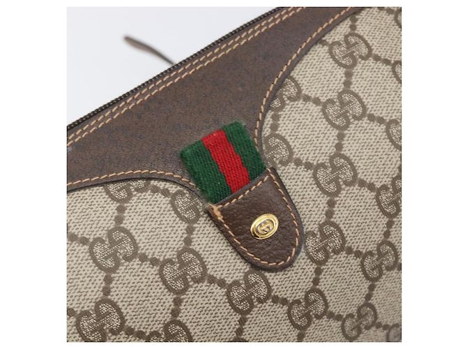 GUCCI GG Supreme Web Sherry Line Bag PVC Beige Gold 89 02 018 - vista 17