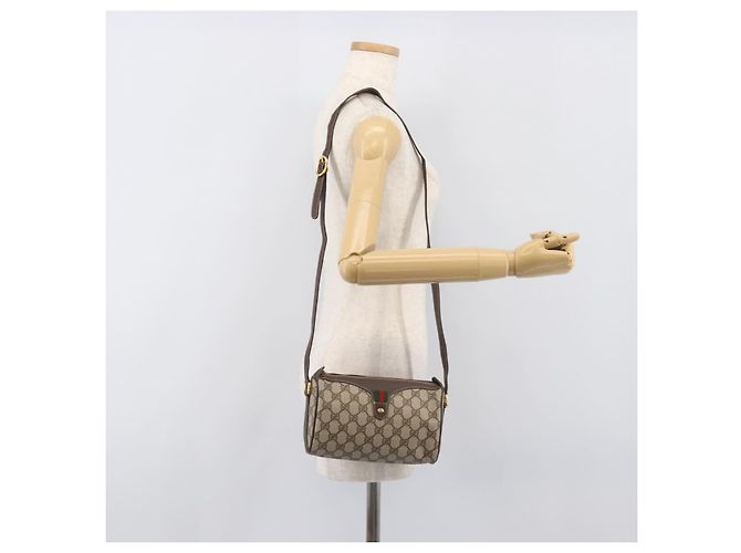 GUCCI GG Supreme Web Sherry Line Bag PVC Beige Gold 89 02 018 - vista 21