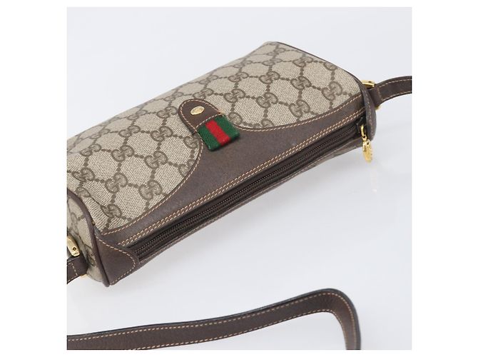 GUCCI GG Supreme Web Sherry Line Bag PVC Beige Gold 89 02 018 - vista 6