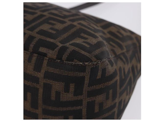 FENDI Zucca Canvas Mamma Baguette Shoulder Bag Black Brown - vista 15