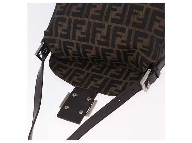 FENDI Zucca Canvas Mamma Baguette Shoulder Bag Black Brown - vista 20