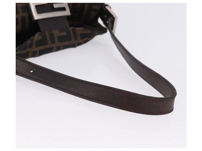FENDI Zucca Canvas Mamma Baguette Shoulder Bag Black Brown - vista 7