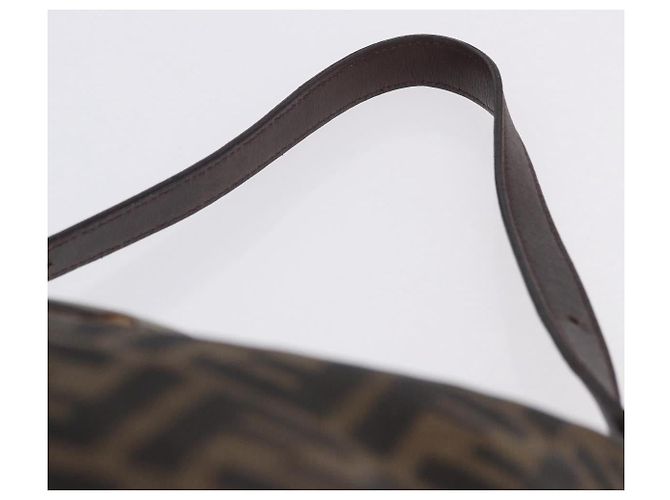 FENDI Zucca Canvas Mamma Baguette Shoulder Bag Black Brown - vista 8