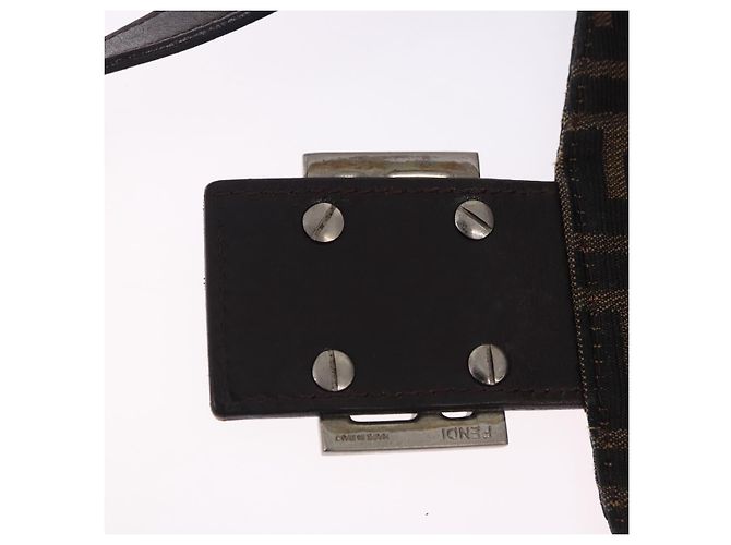 FENDI Zucca Canvas Mamma Baguette Shoulder Bag Black Brown - vista 9
