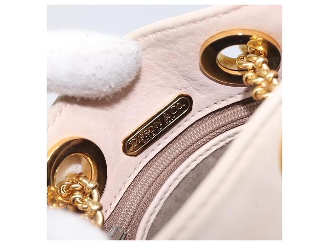 Tiffany & Co TIFFANY&Co. Chain Shoulder Bag Leather Beige Gold Tone - vista 18