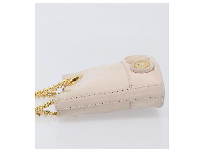 Tiffany & Co TIFFANY&Co. Chain Shoulder Bag Leather Beige Gold Tone - vista 4