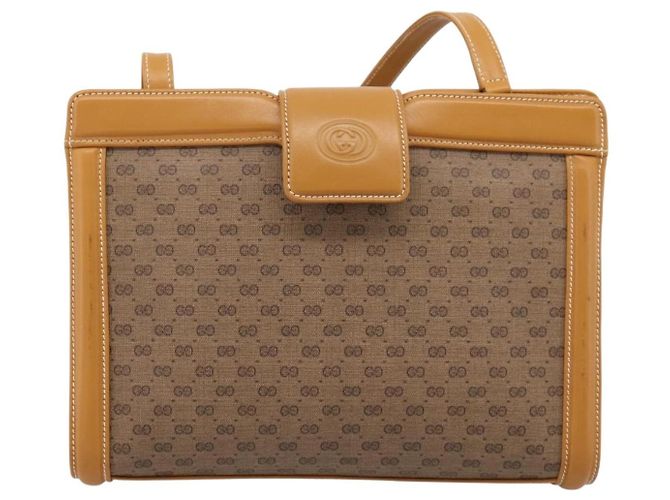 GUCCI Micro GG Canvas Shoulder Bag PVC Beige Gold Tone 004 113 0364 - vista 13