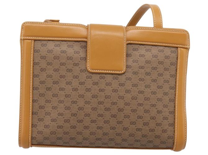 GUCCI Micro GG Canvas Shoulder Bag PVC Beige Gold Tone 004 113 0364 - vista 2