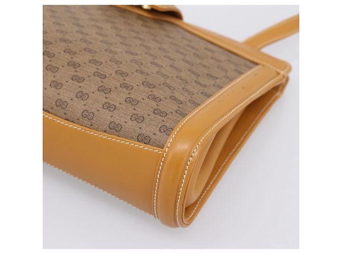 GUCCI Micro GG Canvas Shoulder Bag PVC Beige Gold Tone 004 113 0364 - vista 9