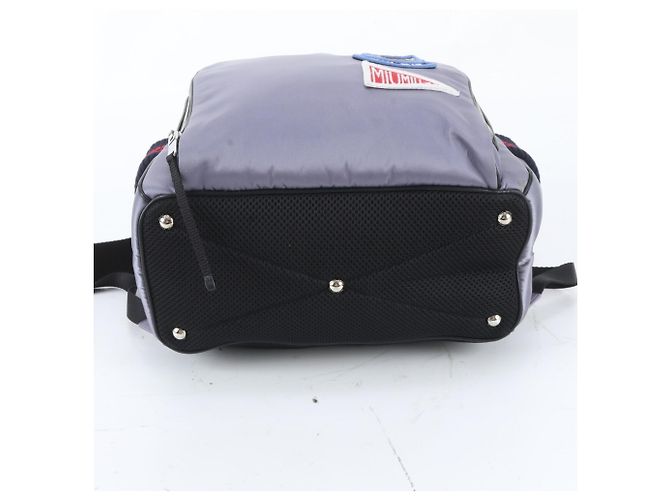 Miu Miu Blue Backpack with Cat Applique - view 6
