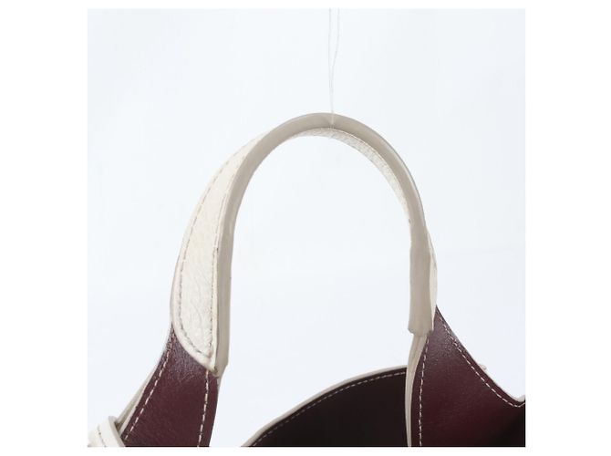 Tod's T-Timeless Leder 2-Way Handtasche Weiß Rot Bordeaux - Ansicht 2
